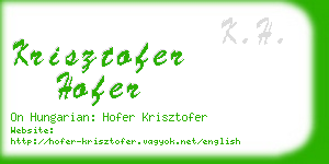 krisztofer hofer business card